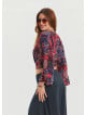 P V Neck Button Detailed Red Summer Blouse 4608